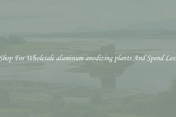 Shop For Wholesale aluminum anodizing plants And Spend Less