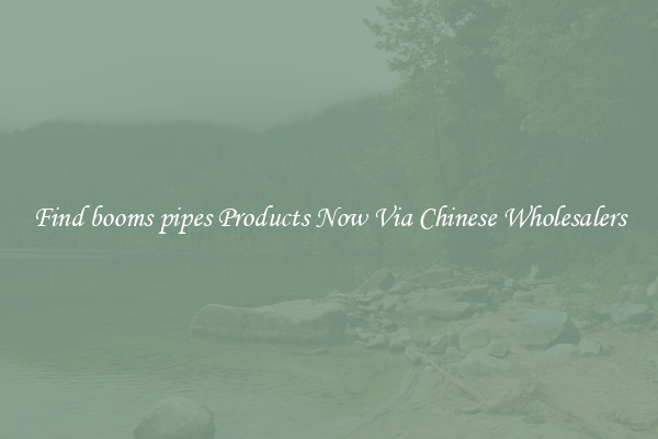 Find booms pipes Products Now Via Chinese Wholesalers