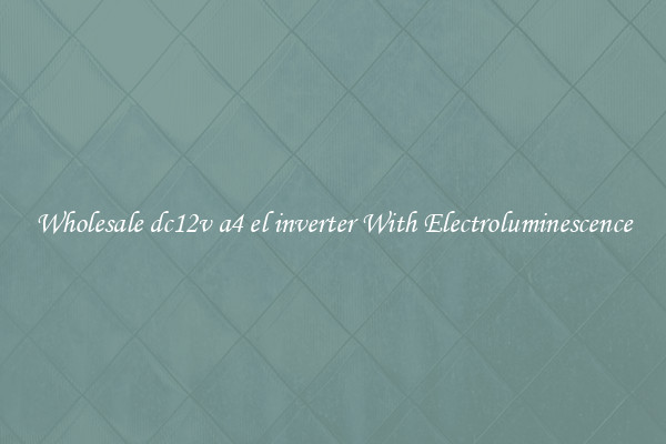 Wholesale dc12v a4 el inverter With Electroluminescence