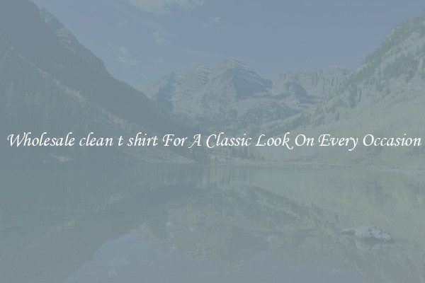 Wholesale clean t shirt For A Classic Look On Every Occasion