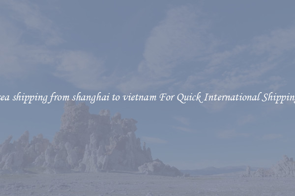 sea shipping from shanghai to vietnam For Quick International Shipping