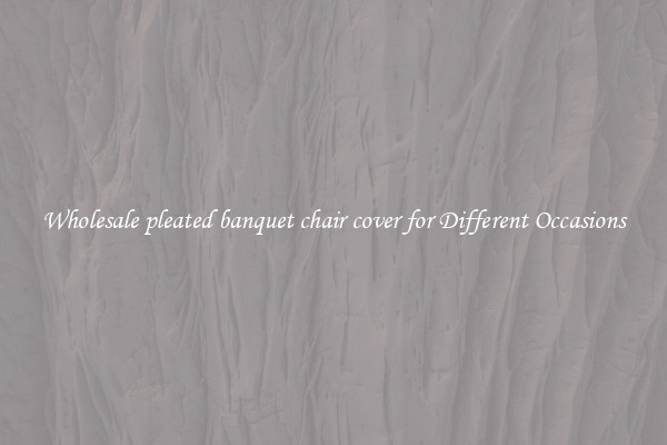 Wholesale pleated banquet chair cover for Different Occasions