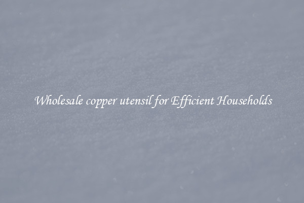 Wholesale copper utensil for Efficient Households