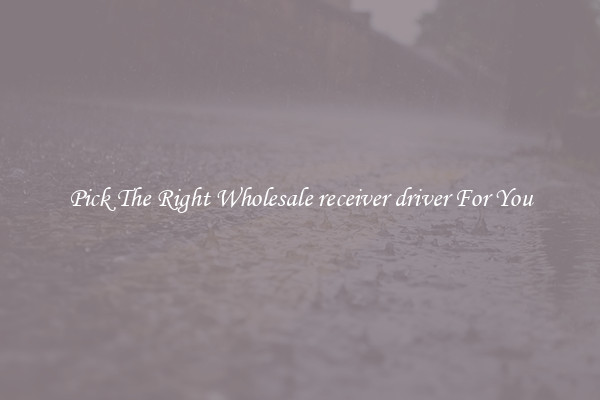 Pick The Right Wholesale receiver driver For You