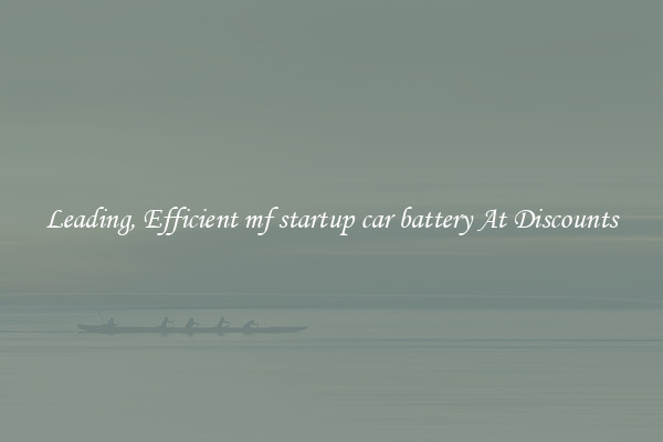 Leading, Efficient mf startup car battery At Discounts